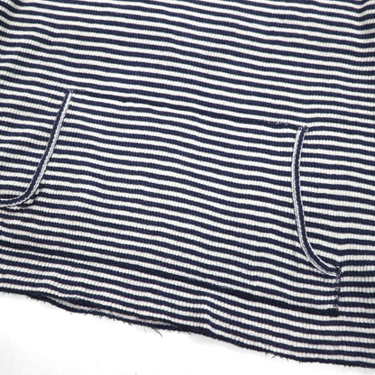 RRL ( Ralph Lauren ) サーマル プルオーバー パーカー L コットン ボーダー カンガルーポケット