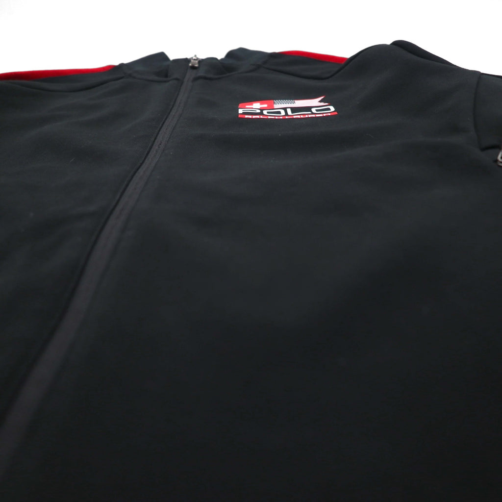 POLO RALPH LAUREN Track Jacket, Size L, Black, Polyester and Cotton