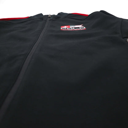 POLO RALPH LAUREN Track Jacket, Size L, Black, Polyester and Cotton