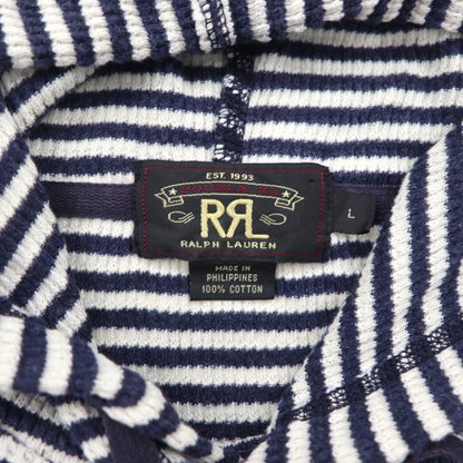 RRL ( Ralph Lauren ) サーマル プルオーバー パーカー L コットン ボーダー カンガルーポケット