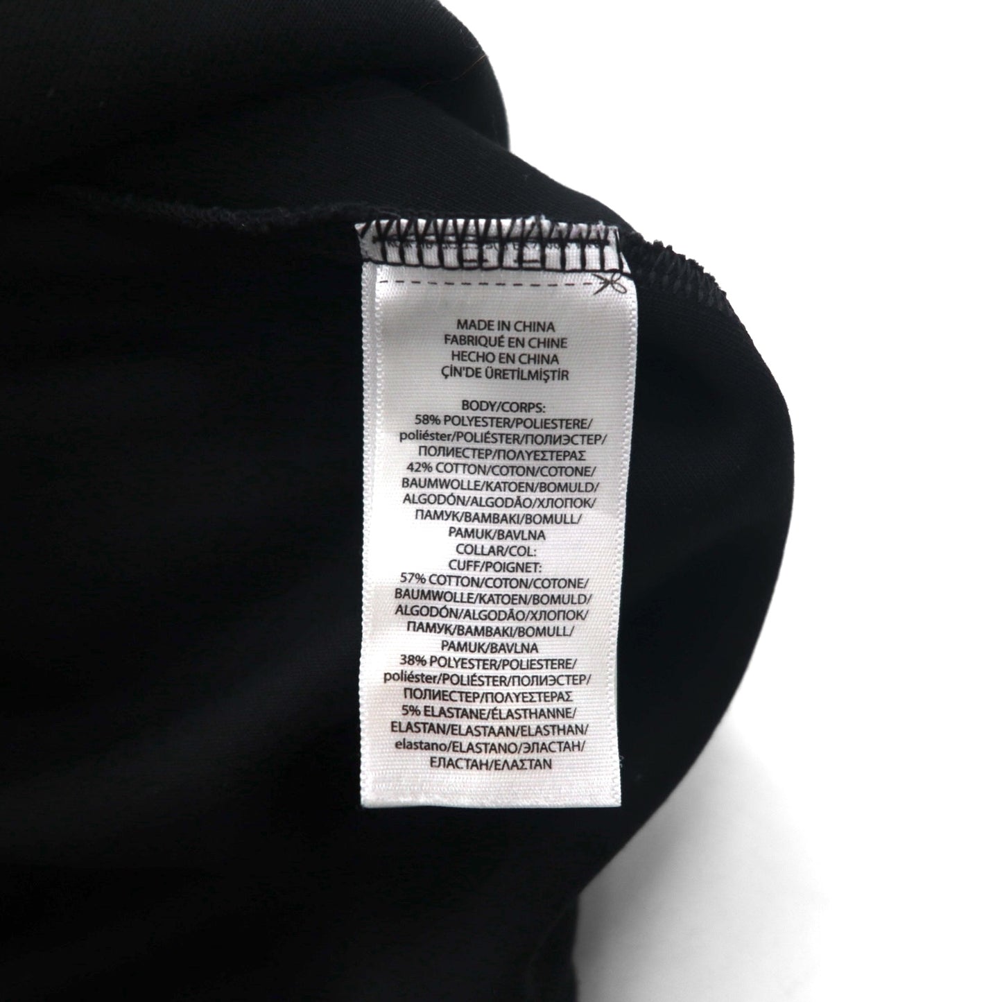 POLO RALPH LAUREN Track Jacket, Size L, Black, Polyester and Cotton