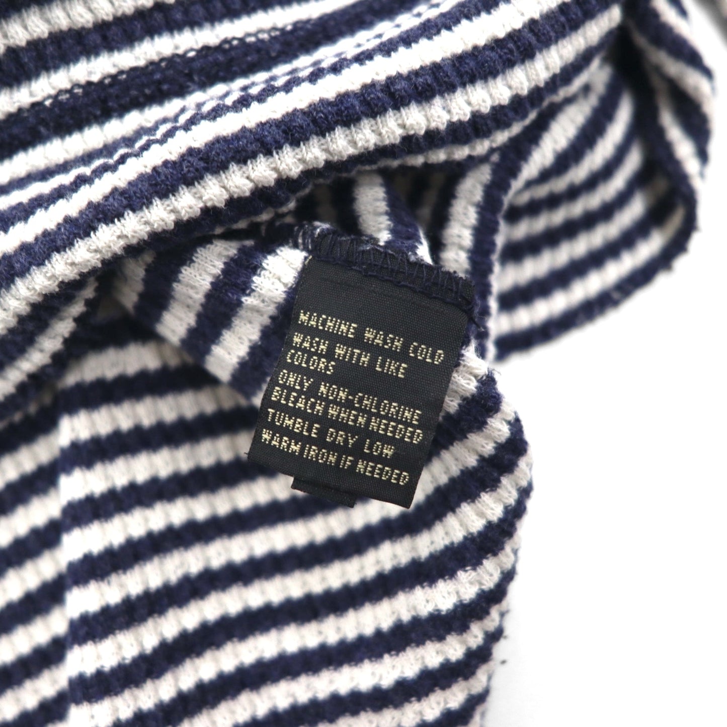 RRL ( Ralph Lauren ) サーマル プルオーバー パーカー L コットン ボーダー カンガルーポケット