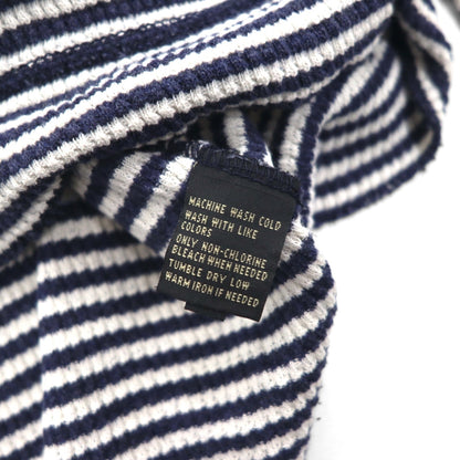 RRL ( Ralph Lauren ) サーマル プルオーバー パーカー L コットン ボーダー カンガルーポケット