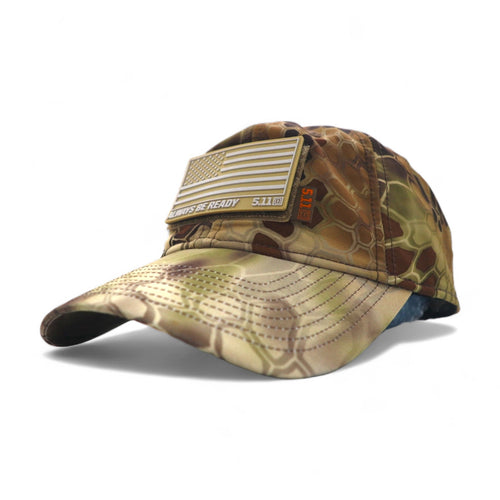 5.11 TACTICAL Camouflage Military Cap FREE Belt Khaki Polyester Stars and Stripes