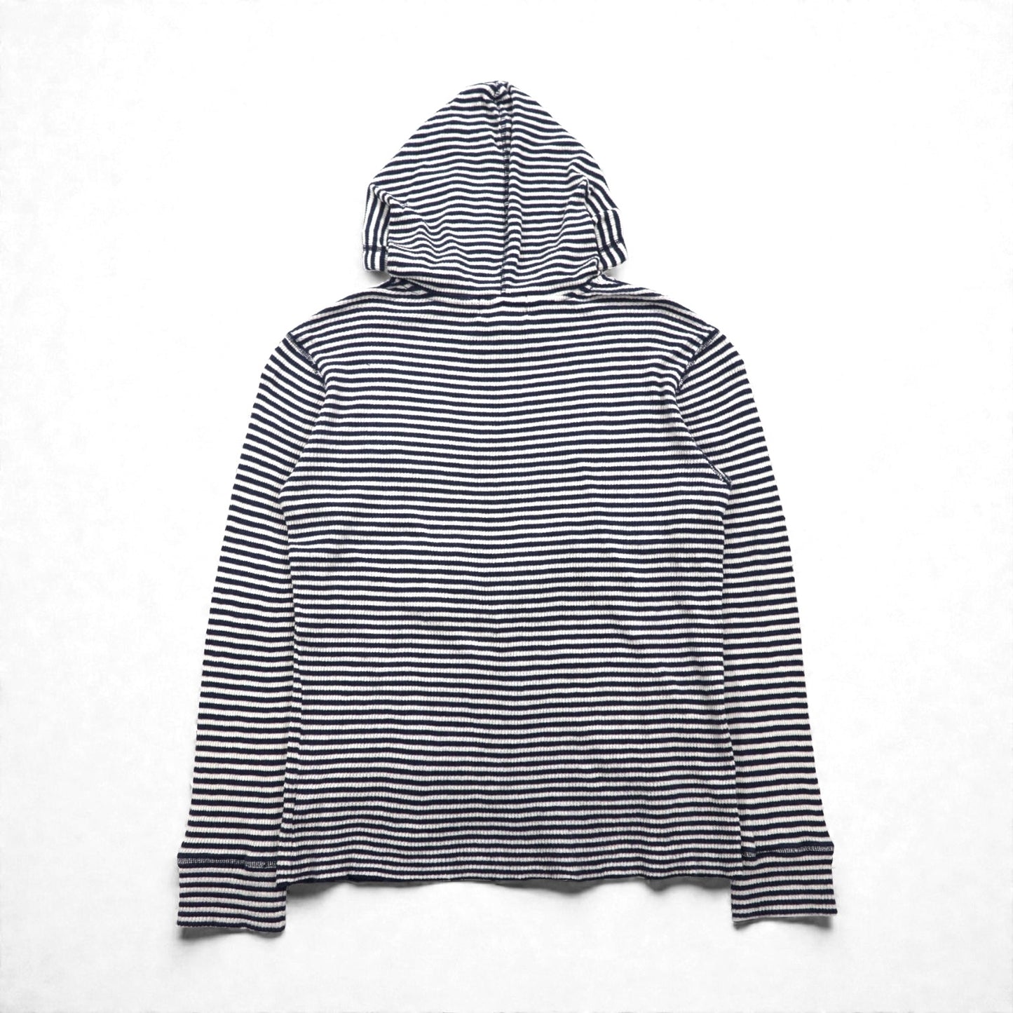 RRL ( Ralph Lauren ) サーマル プルオーバー パーカー L コットン ボーダー カンガルーポケット