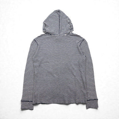 RRL ( Ralph Lauren ) サーマル プルオーバー パーカー L コットン ボーダー カンガルーポケット