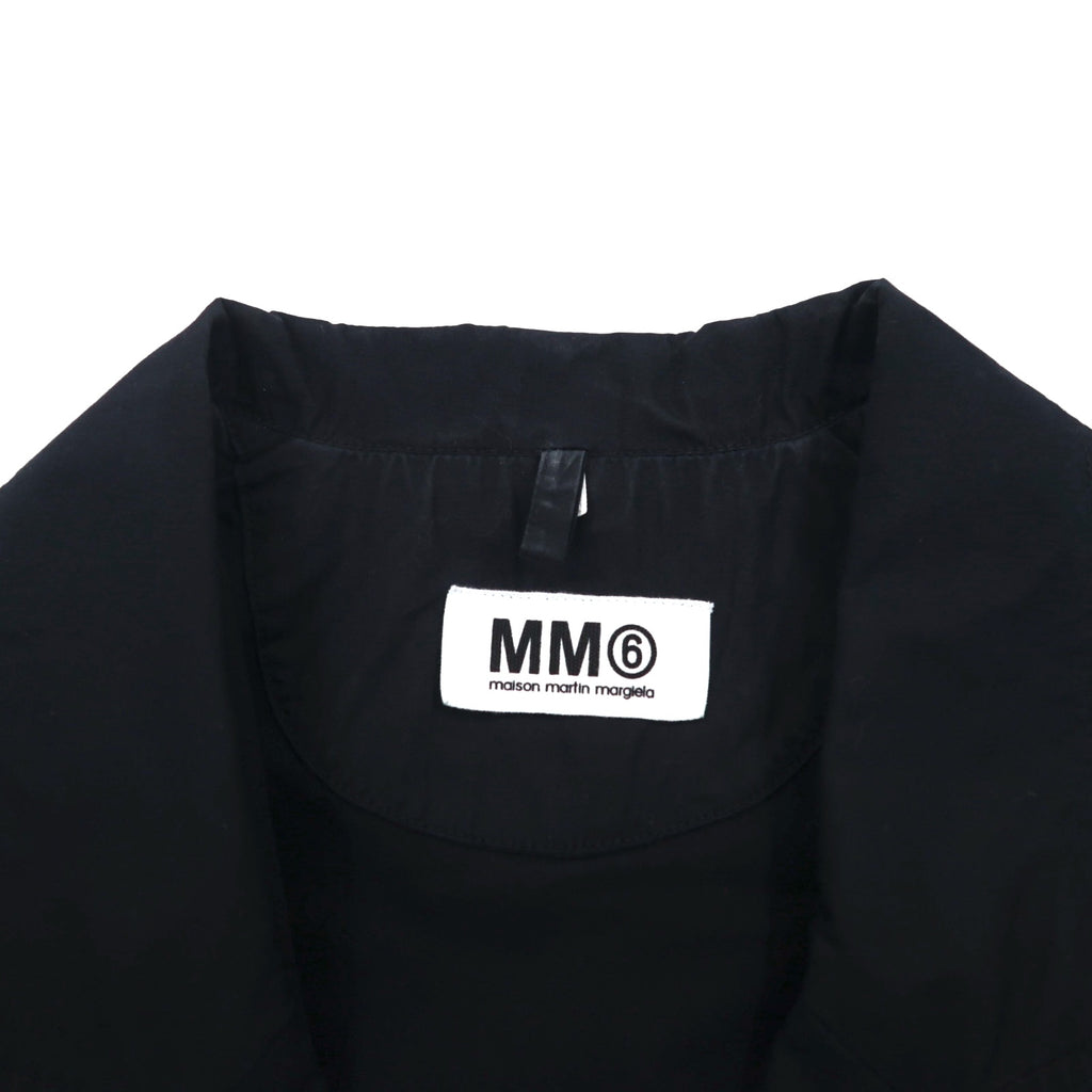 MM6 Maison Margiela Oversized Double-Breasted Tailored Jacket in Leather, XL Navy, Made Italy