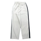 NIKE Track Pants Jersey L Beige Polyester Sideline Swoosh Logo Embroidered