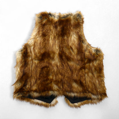no.  ファーベスト FUR VEST FREE ブラウン エコファー エコレザームートン 22-FW-KVT-01