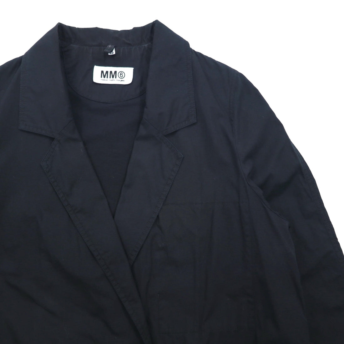 MM6 Maison Margiela Oversized Double-Breasted Tailored Jacket in Leather, XL Navy, Made Italy