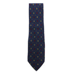 FENDI Made in Italy Vintage Zucca FF logo tie Navy silk small pattern all-over print