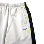 NIKE Track Pants Jersey L Beige Polyester Sideline Swoosh Logo Embroidered