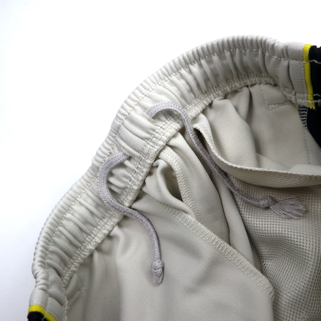 NIKE Track Pants Jersey L Beige Polyester Sideline Swoosh Logo Embroidered