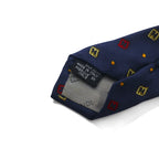 FENDI Made in Italy Vintage Zucca FF logo tie Navy silk small pattern all-over print
