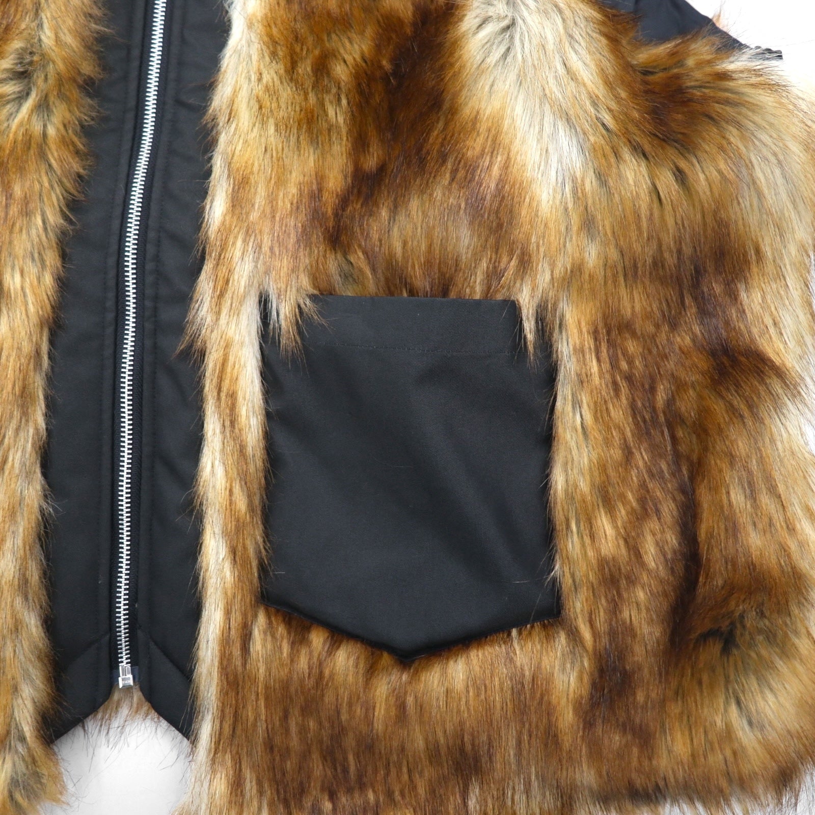 No. Fur Vest FREE Brown Eco-Fur and Eco-Leather Mouton 22-FW-KVT-01