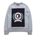TOMMY HILFIGER Printed Crew Neck Sweatshirt S Grey Cotton MW0MW09466