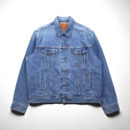 Levi's 90s Italian Made Euro Model Denim Trucker Jacket, Size XL, Indigo and Blue, 70503 0407