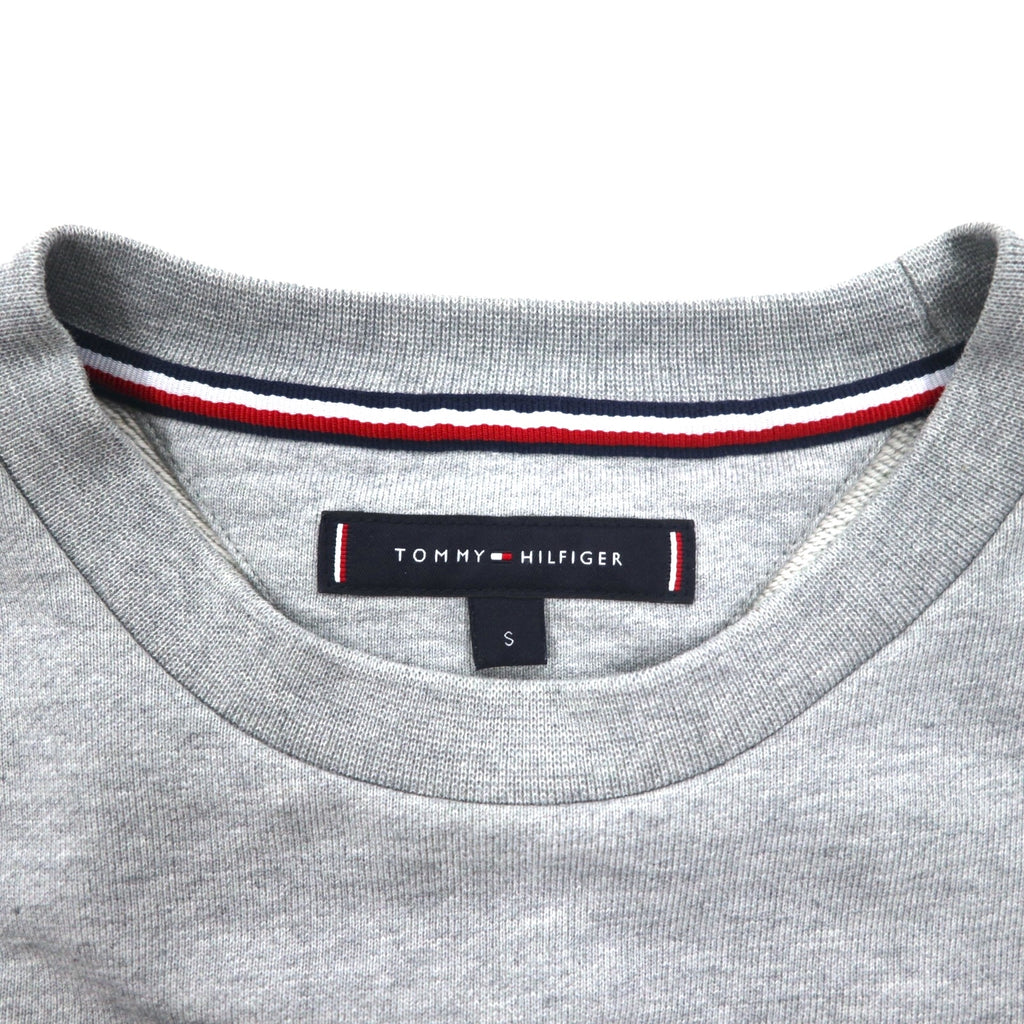 TOMMY HILFIGER Printed Crew Neck Sweatshirt S Grey Cotton MW0MW09466