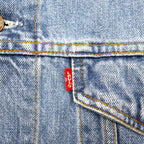 Levi's 90s Italian Made Euro Model Denim Trucker Jacket, Size XL, Indigo and Blue, 70503 0407