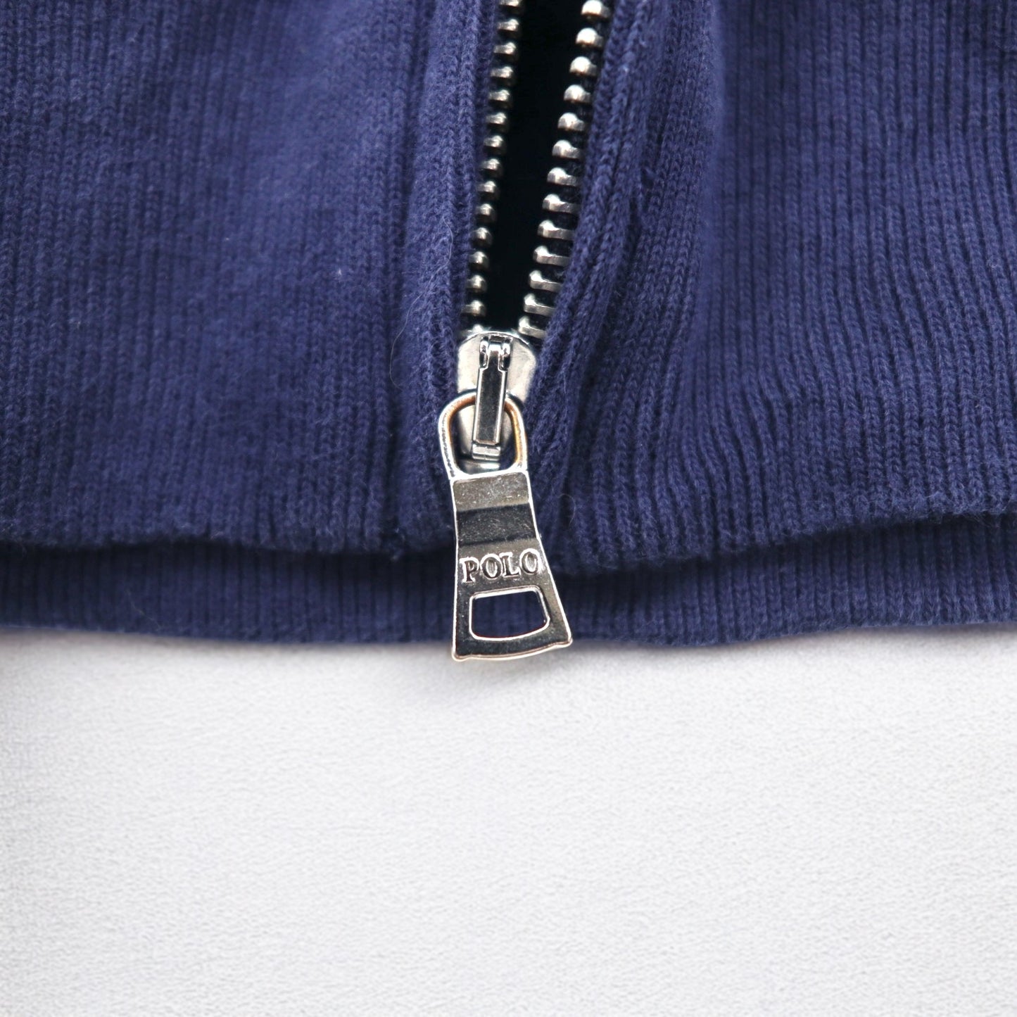 POLO RALPH LAUREN Full Zip Hoodie L Navy Cotton Small Pony Embroidery Double Zip