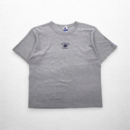Champion 90s Embroidered Tag T-Shirt XL Grey Cotton NOTRE DAME FOOTBALL Made in Mexico