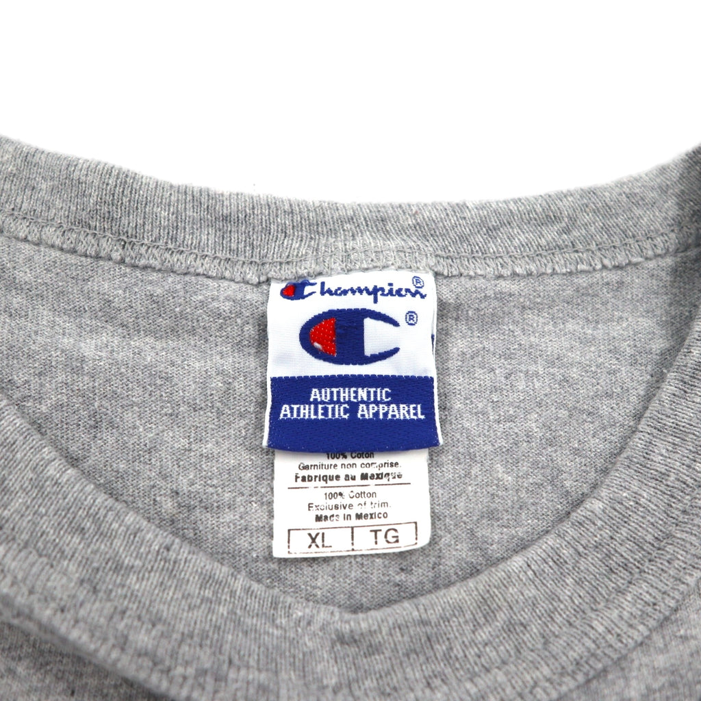Champion 90年代 刺繍タグ Tシャツ XL グレー コットン NOTRE DAME FOOTBALL メキシコ製