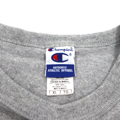 Champion 90s Embroidered Tag T-Shirt XL Grey Cotton NOTRE DAME FOOTBALL Made in Mexico