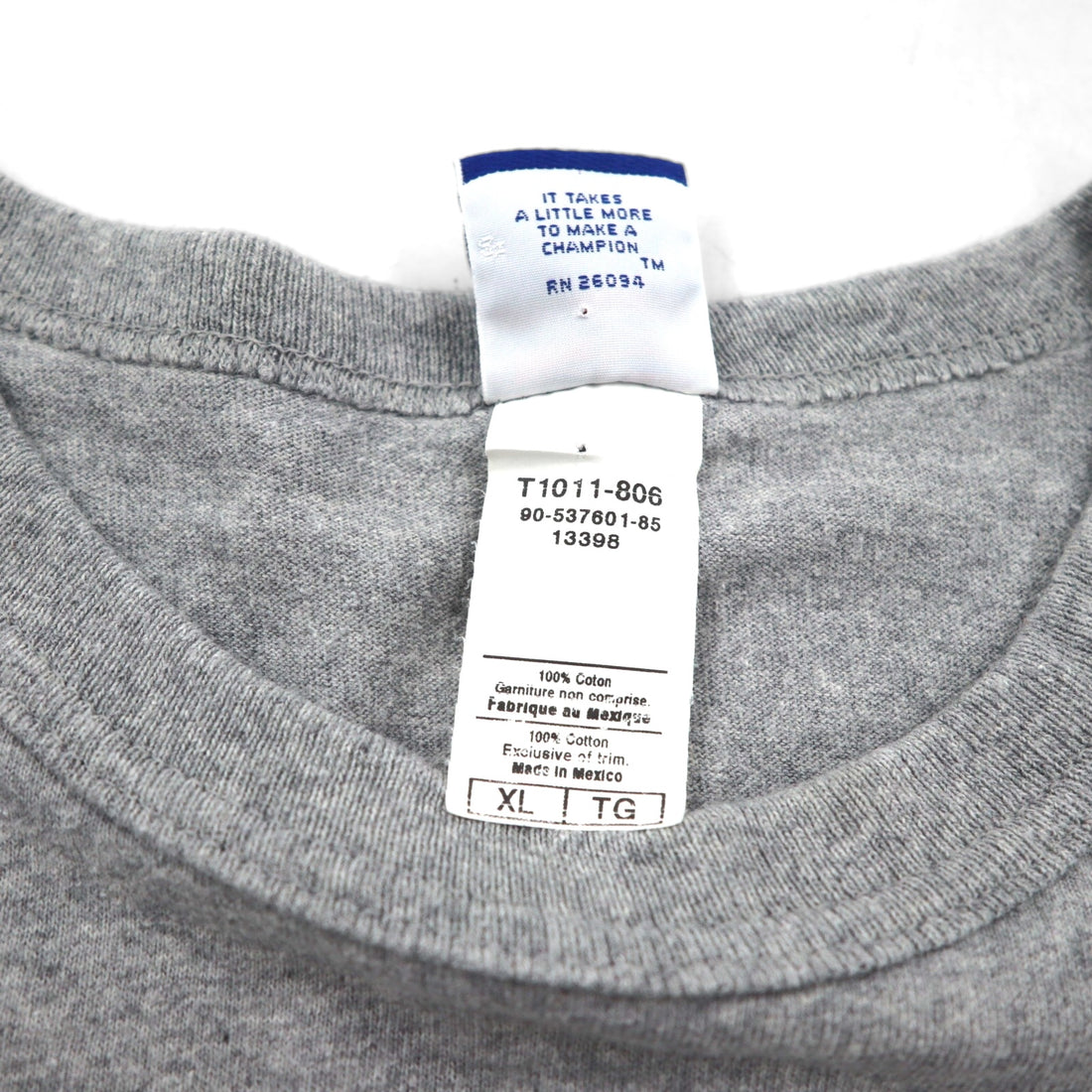 Champion 90年代 刺繍タグ Tシャツ XL グレー コットン NOTRE DAME FOOTBALL メキシコ製