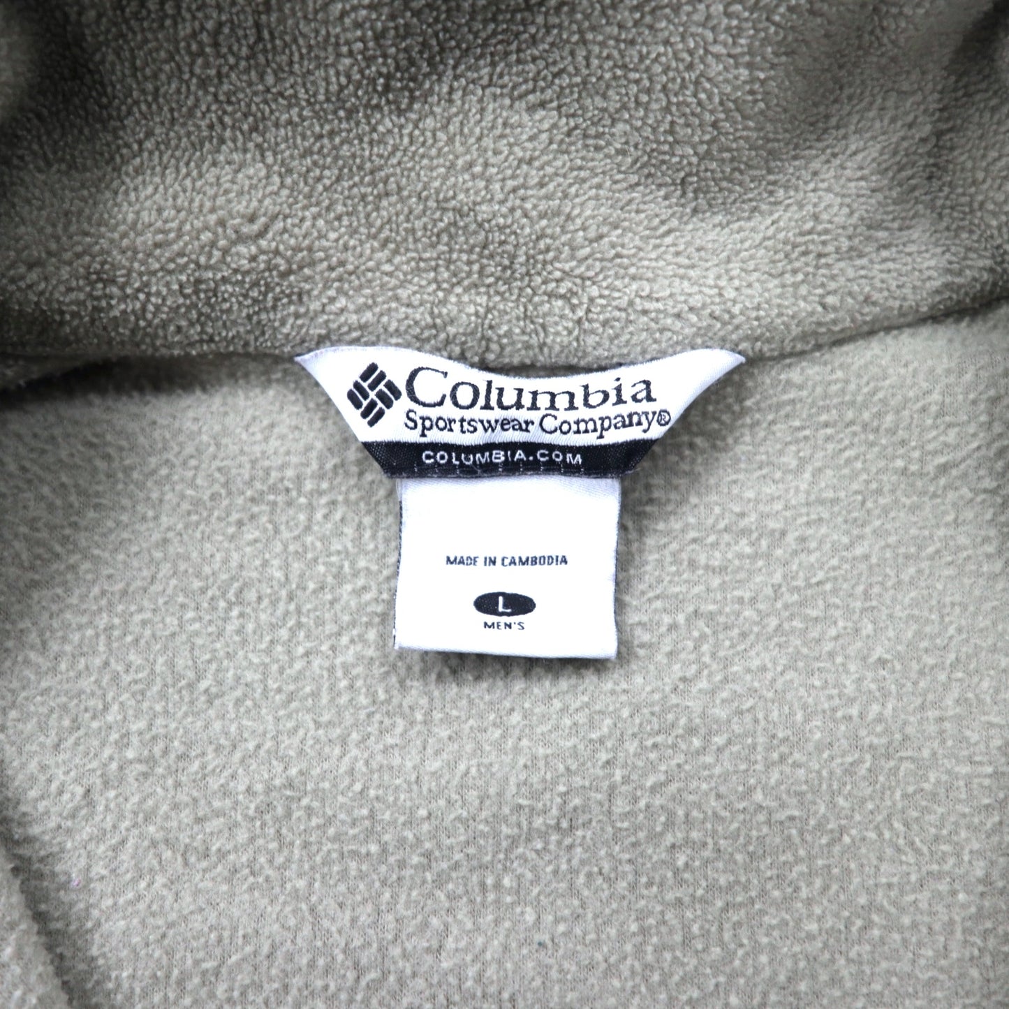 Columbia フルジップ フリースジャケット L ベージュ ポリエステル ワンポイントロゴ刺繍 WM6113