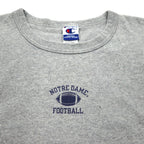 Champion 90年代 刺繍タグ Tシャツ XL グレー コットン NOTRE DAME FOOTBALL メキシコ製