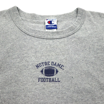 Champion 90s Embroidered Tag T-Shirt XL Grey Cotton NOTRE DAME FOOTBALL Made in Mexico