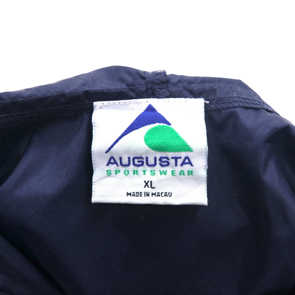 AUGUSTA SPORTSWEAR ハーフジップ アノラックパーカー XL ネイビー ナイロン フロントポケット ドローコード
