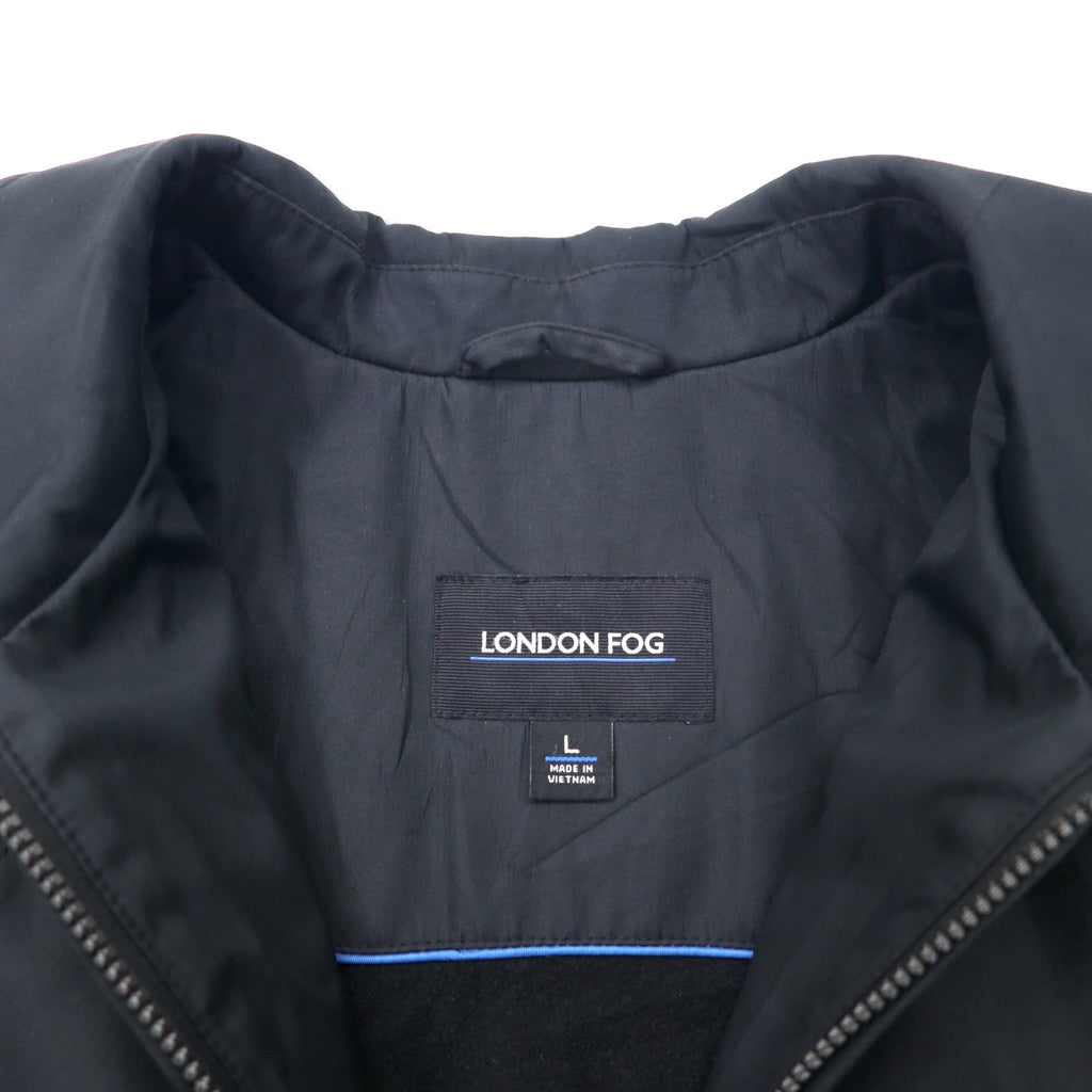 LONDON FOG Swing Top Harrington Jacket L Black Polyester Fleece Liner