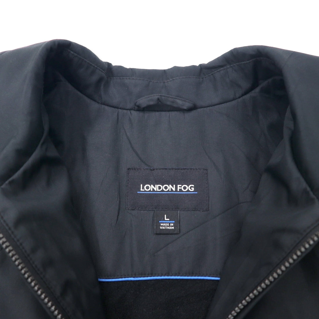 LONDON FOG Swing Top Harrington Jacket L Black Polyester Fleece Liner