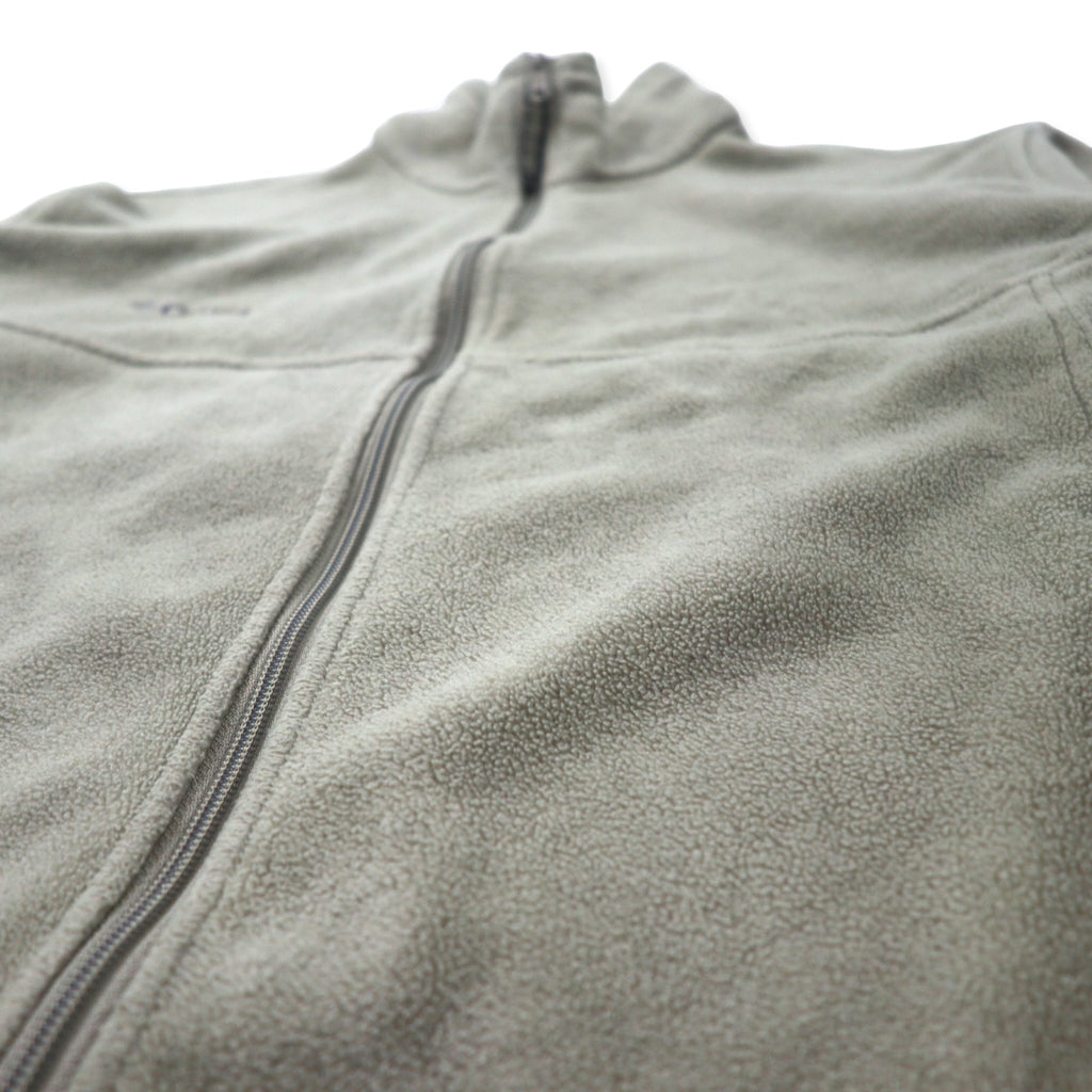 Columbia Full Zip Fleece Jacket L Beige Polyester One Point Logo Embroidery WM6113