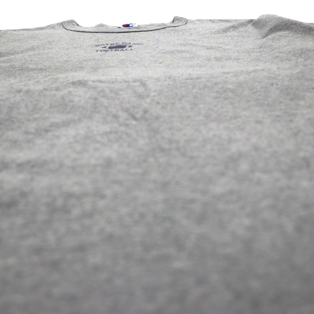Champion 90年代 刺繍タグ Tシャツ XL グレー コットン NOTRE DAME FOOTBALL メキシコ製