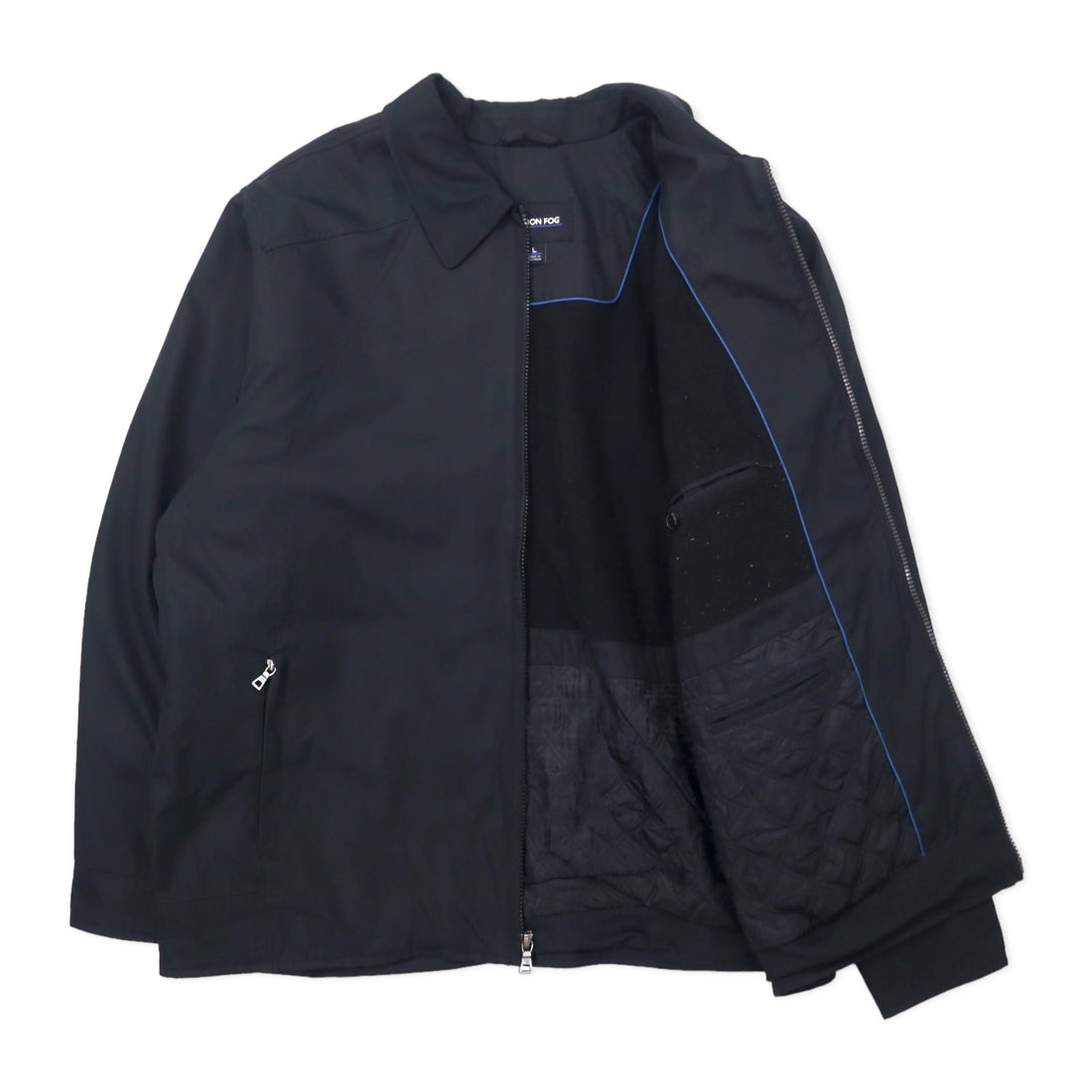 LONDON FOG Swing Top Harrington Jacket L Black Polyester Fleece Liner