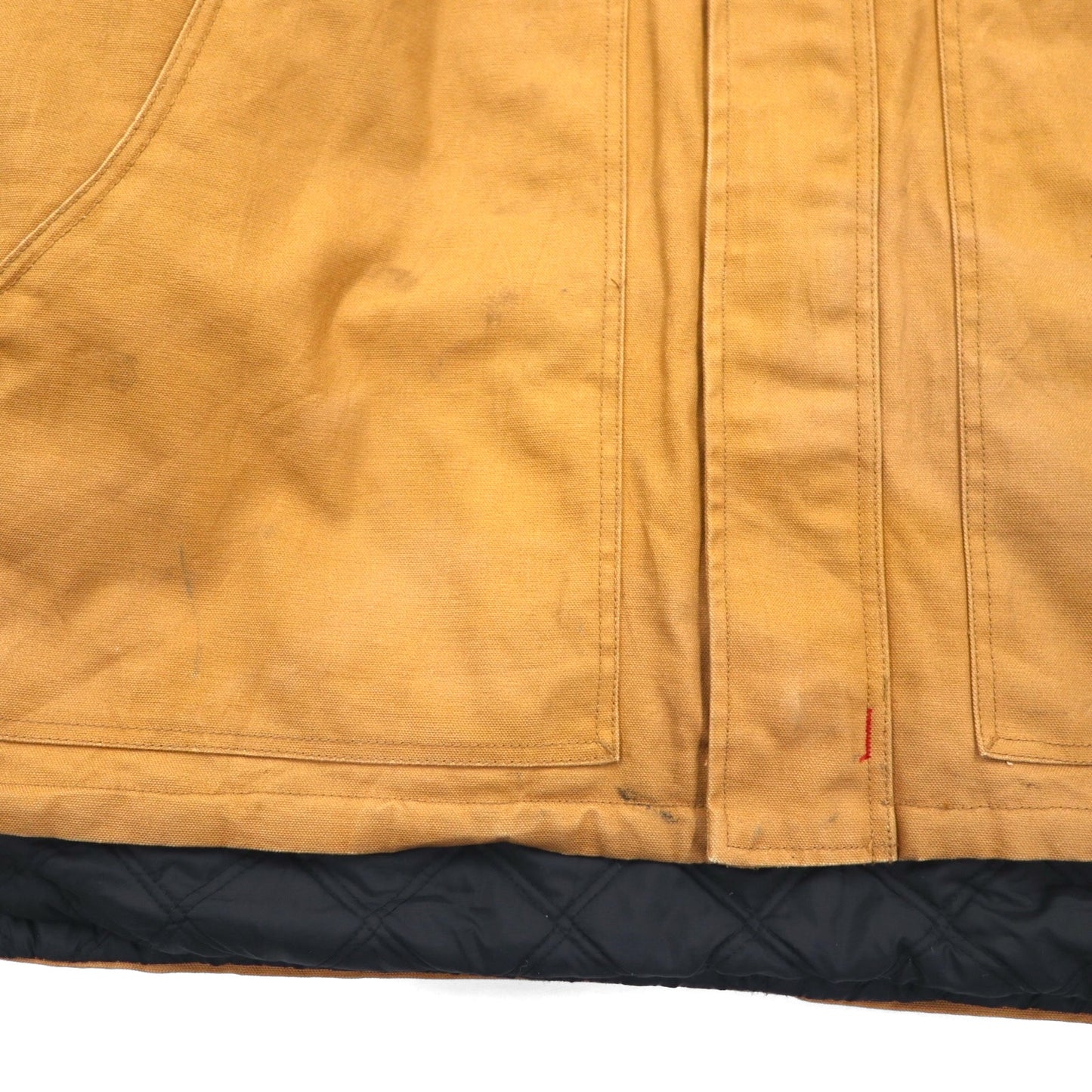 CRAFTSMAN 90年代 ダック ワークジャケット カバーオール 2XL キャメル ブラウン 中綿 ドローコード 襟コーデュロイ