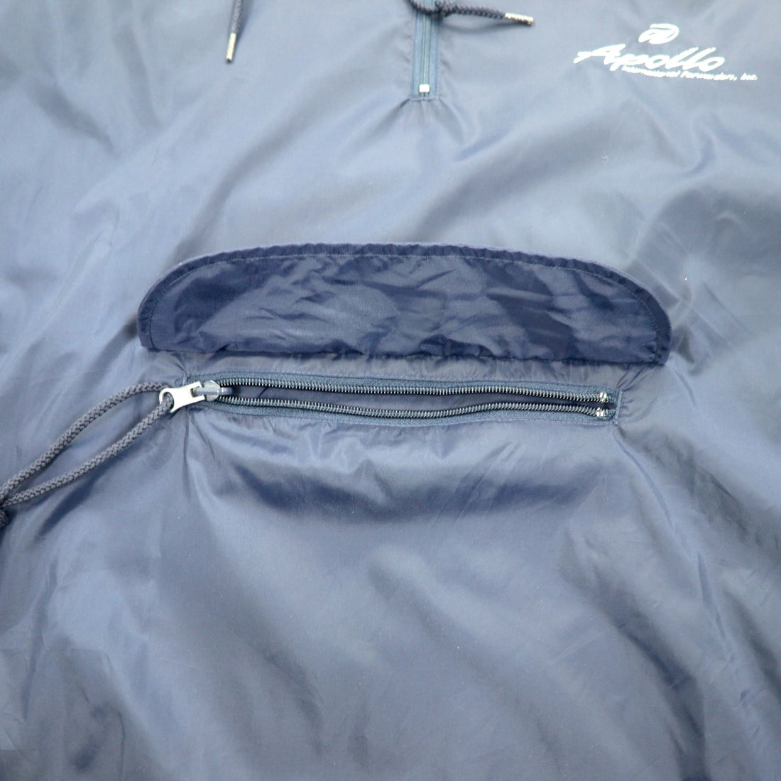 AUGUSTA SPORTSWEAR ハーフジップ アノラックパーカー XL ネイビー ナイロン フロントポケット ドローコード