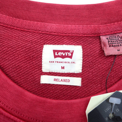 Levi's リラックスフィット RELAXED クルーネックスウェット M レッド ワンポイント 刺繍 85531-0002 未使用品