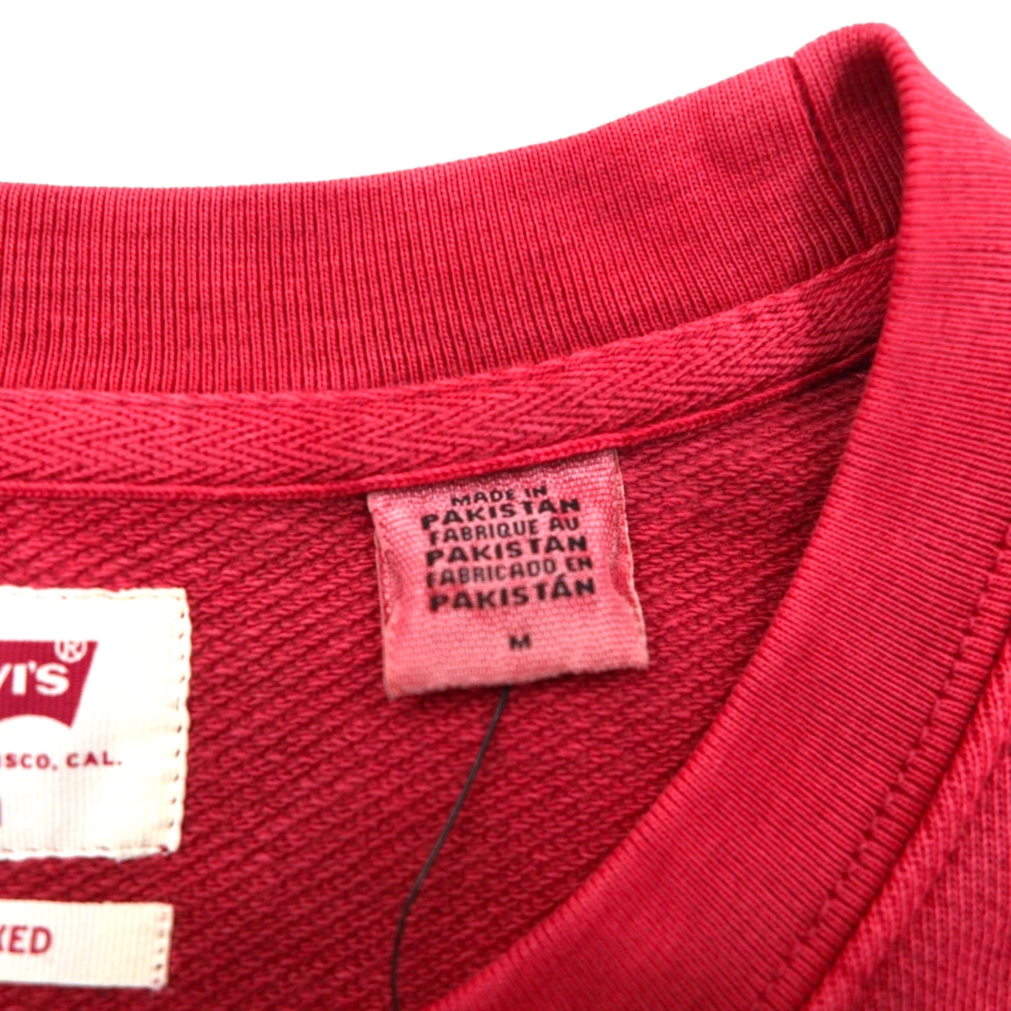 Levi's リラックスフィット RELAXED クルーネックスウェット M レッド ワンポイント 刺繍 85531-0002 未使用品