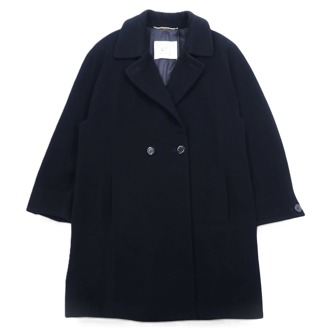 日本然リトテ-古着オンライン-Burberrys スペイン製 カシミヤ チェスターコート M ブラック ウール WOOL & CASHMERE-Burberrys Spain Made Cashmere Coat M Black Wool WOOL & CASHMERE