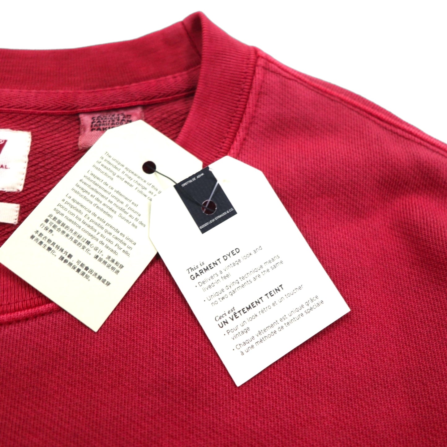 Levi's リラックスフィット RELAXED クルーネックスウェット M レッド ワンポイント 刺繍 85531-0002 未使用品