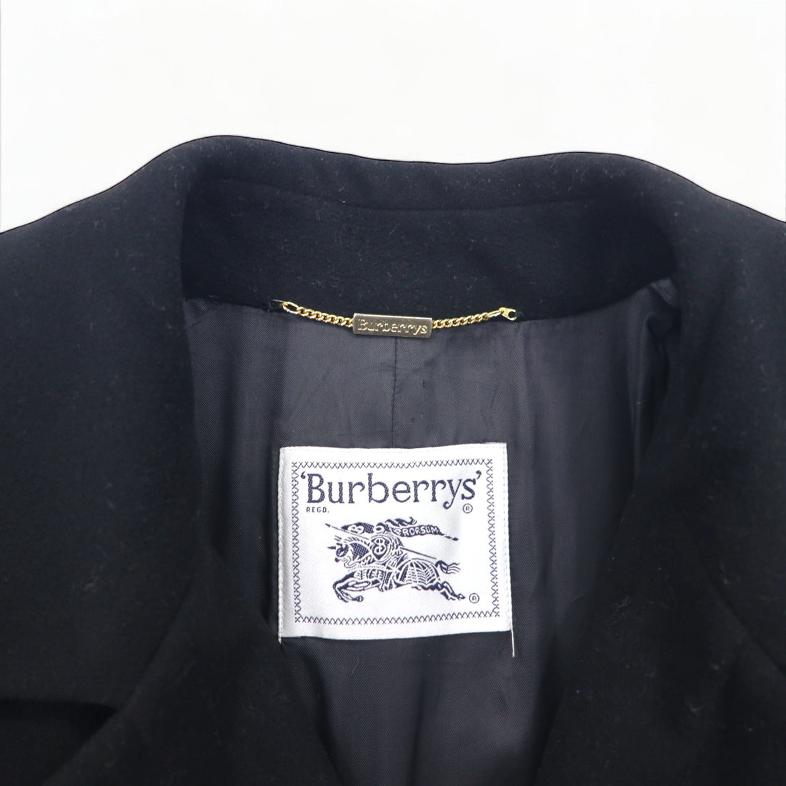 Burberrys スペイン製 カシミヤ チェスターコート M ブラック ウール WOOL & CASHMERE