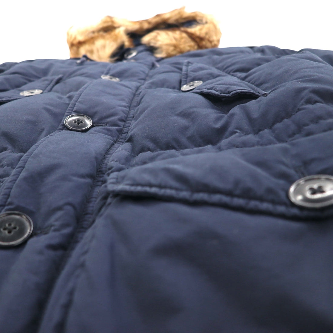 Polo Ralph Lauren 90s Military Down Jacket, Size S, Navy, N-3B, Removable Fur