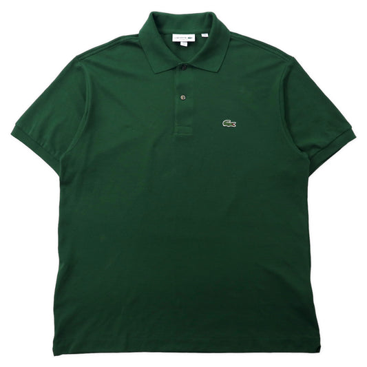 日本然リトテ-古着オンライン-LACOSTE ポロシャツ 5 グリーン コットン ワンポイントロゴ L1212 ペルー製-Lacoste Polo Shirt 5 Green Cotton One Point Logo L1212 Peru Made