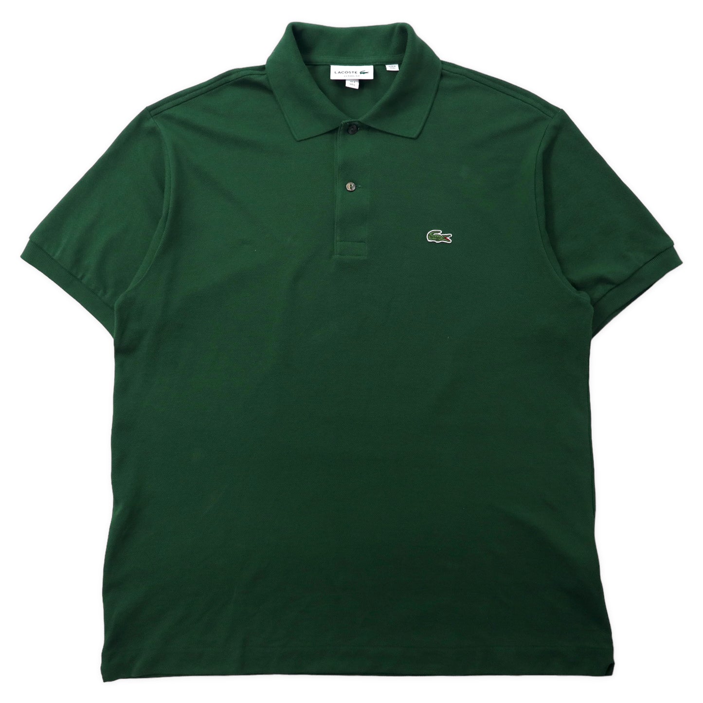 LACOSTE ポロシャツ 5 グリーン コットン ワンポイントロゴ L1212 ペルー製