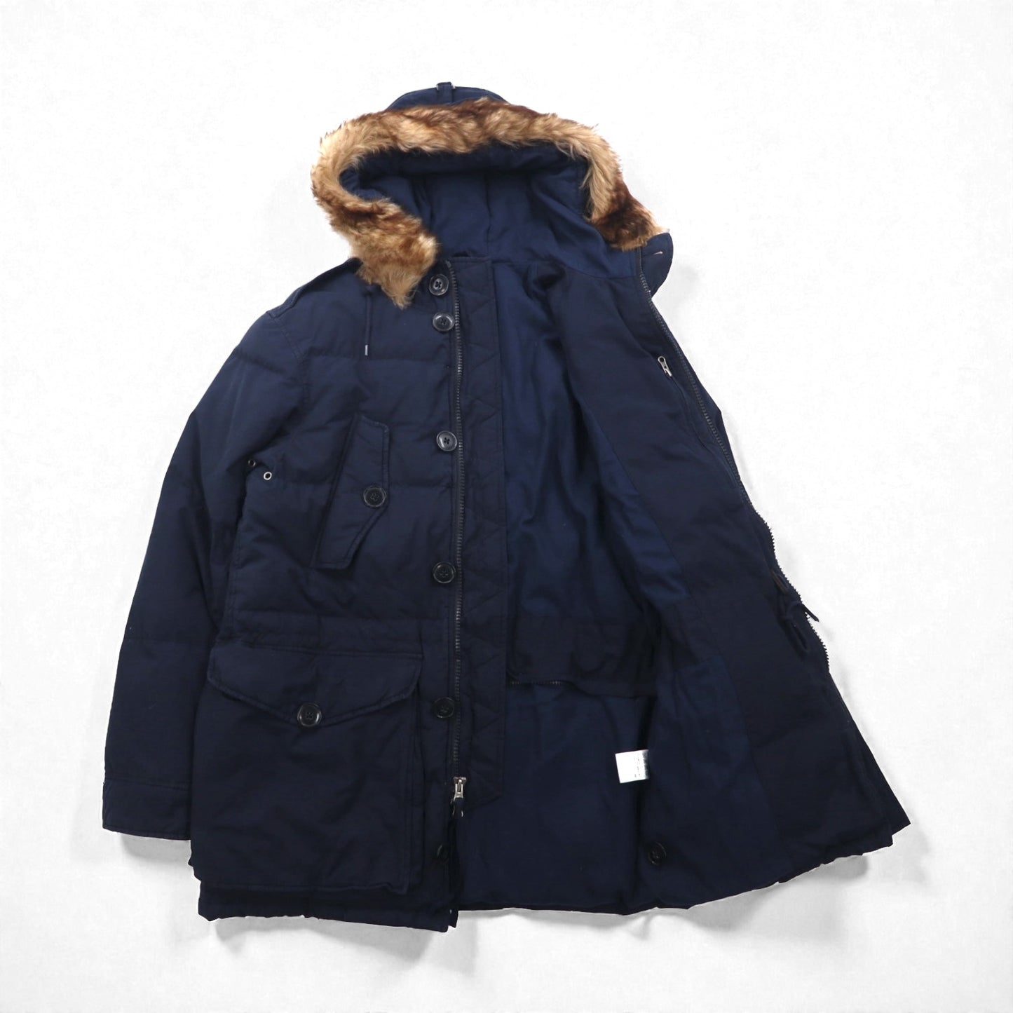 Polo Ralph Lauren 90年代 ミリタリー ダウンジャケット S ネイビー N-3B ファー着脱式