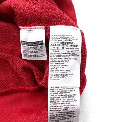 Levi's リラックスフィット RELAXED クルーネックスウェット M レッド ワンポイント 刺繍 85531-0002 未使用品