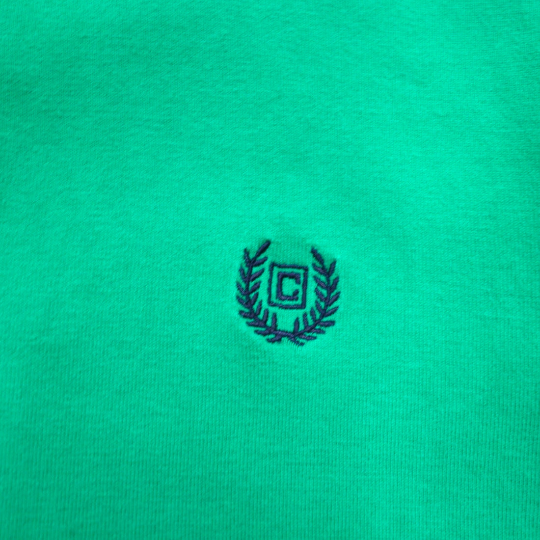 CHAPS ハーフボタン ロングスリーブTシャツ ロンT L グリーン コットン ワンポイントロゴ刺繍